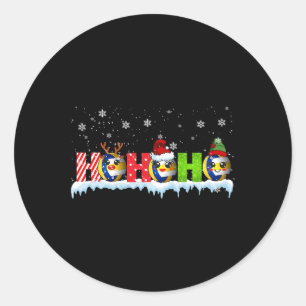 Ho3 Funny Xmas Reindeer Santa Elf Volleyball Playa Runder Aufkleber