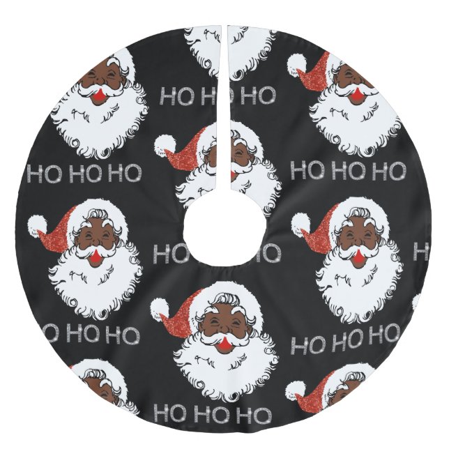 ho black santa polyester weihnachtsbaumdecke (Vorderseite)