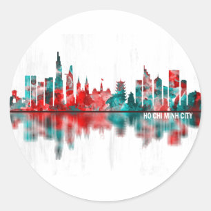Ho Chi Minh City Vietnam Skyline Runder Aufkleber