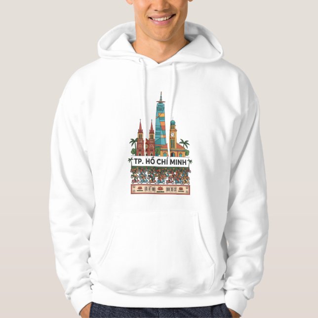 Ho Chi Minh City Vietnam Travel Long Sleeve T-Shir Hoodie (Vorderseite)