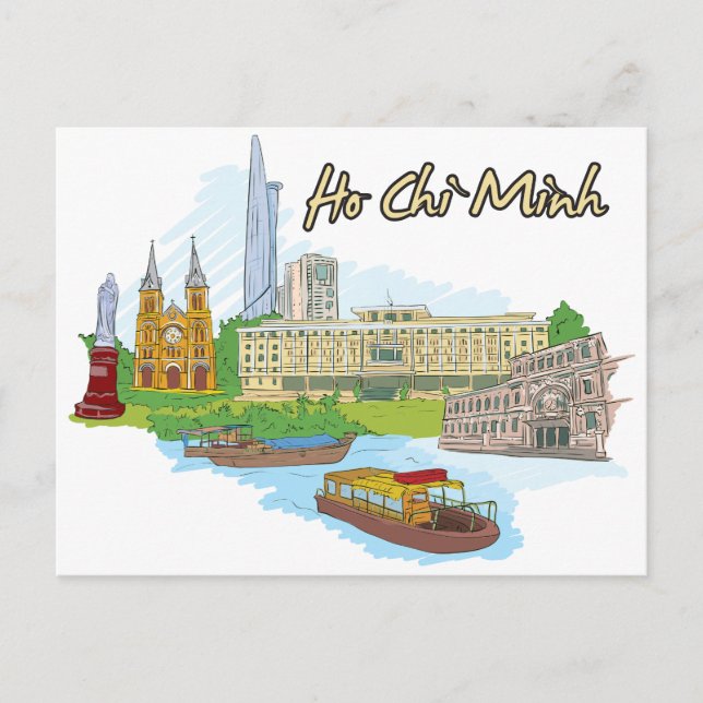 Ho Chi Minh, Vietnam Berühmte Stadt Postkarte (Vorderseite)