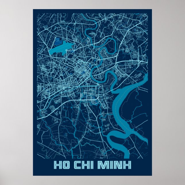 Ho Chi Minh - Vietnam Peace City Map Poster (Vorne)