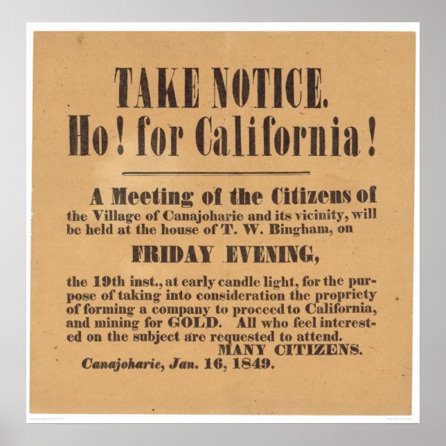 Ho! Für Kalifornien! 1849 (1759A) Poster (Vorne)