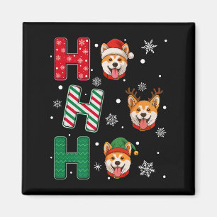 Ho Ho Akita Inu Dog Matching Weihnachtsfeier Magnet