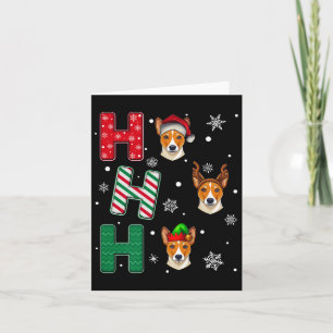 Ho Ho Basenji Dog Lover Matching Christmas Sant Karte