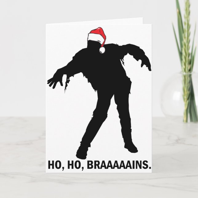 Ho Ho Brains Feiertagskarte (Vorderseite)