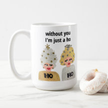 Ho Ho Christmas Ladies Mug - Or et argent
