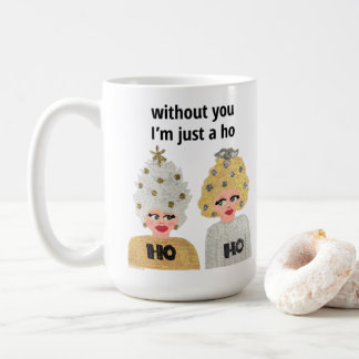 Ho Ho Christmas Ladies Mug - Or et argent