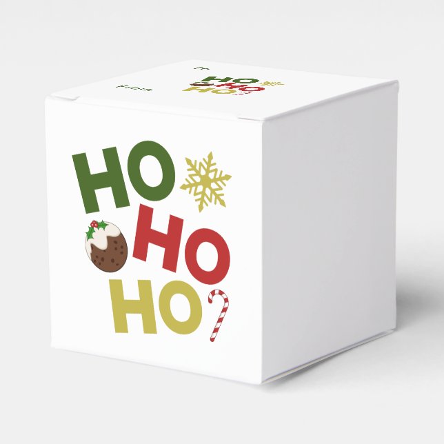 HO HO+Christmas Pudding, Candy, Snowflake Geschenkschachtel (Vorderseite)