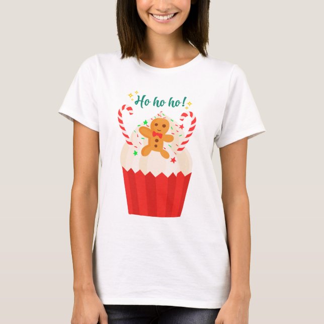 Ho Ho Cookie design T-shirt en blanc (Devant)