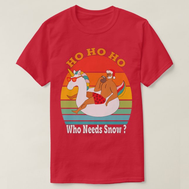 Ho Ho, der Weihnachten mit Einhorn Buoy Retro T-Shirt (Design vorne)