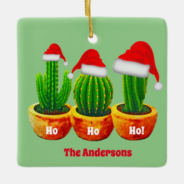 Ho Ho Drei Kakteen Weihnachtsschmuck Custom (Vorderseite)