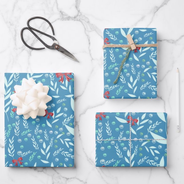 Ho-Ho-Feiertage Geschenkpapier Set (Vorderseite)