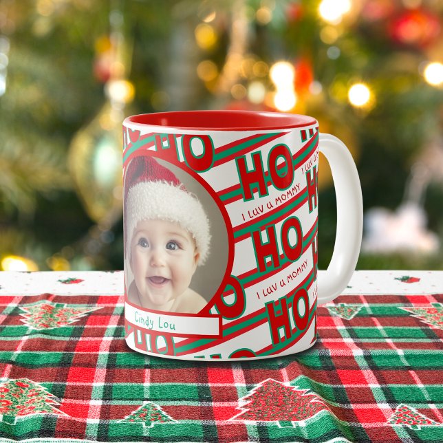 Ho Ho Foto Weihnachtsfeierlichkeiten Tasse (Von Creator hochgeladen)