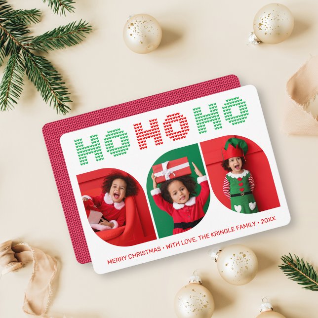 Ho Ho Foto Weihnachtsgrüßkarte Einladung (Von Creator hochgeladen)