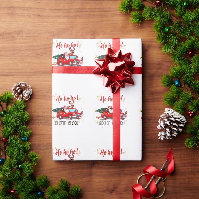 Ho ho Frisierte Auto Weihnachten Weihnachtsmann Re Geschenkpapier (Feiertagsgeschenk)