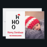 Ho Ho: Frohe Weihnachten<br><div class="desc">Ho Ho: Frohe Weihnachten! Minimalistische Geschenke mit Familiennamen und roten Weihnachtsmannmützen. Bildvorlage über Pixabay, lizenziert unter CC0 und muss durch Ihr eigenes Foto ersetzt werden</div>