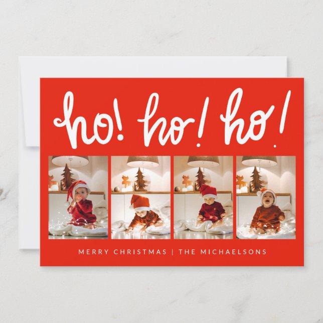 HO HO Frohe Weihnachten Add-Fotos (Vorderseite)