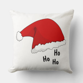Ho ho Funny Niedliche Weihnachtsmannmütze rot-weiß Kissen