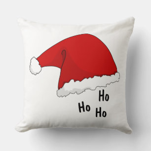 Ho ho Funny Niedliche Weihnachtsmannmütze rot-weiß Kissen