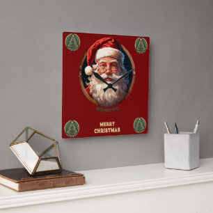 Ho Ho Glück Quadratische Wanduhr