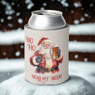 Ho ho halt mein Bier! Santa trinkt Bier Dosenkühler