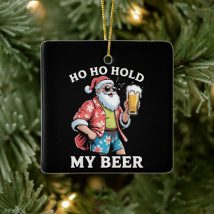 Ho Ho halt meine Bär-Santa-Sonnenbrille Weihnachte Keramikornament