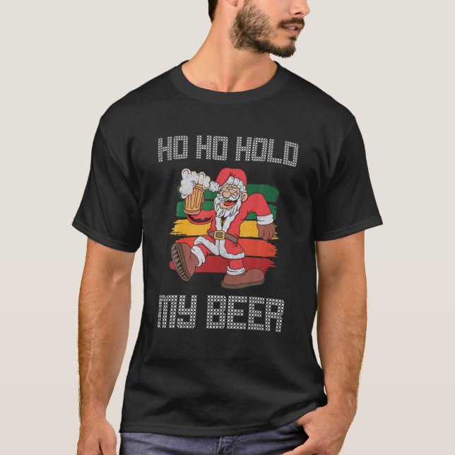 Ho Ho hält meinen Bierweihnachtskraut fest T-Shirt (Vorderseite)