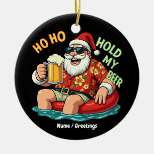 Ho Ho halten meine Biere lustig trinken Weihnachte Keramik Ornament