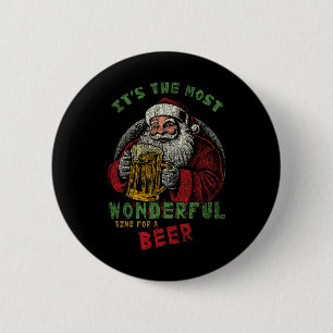 Ho Ho Heilige Ich brauche ein Bier Funny Weihnacht Button