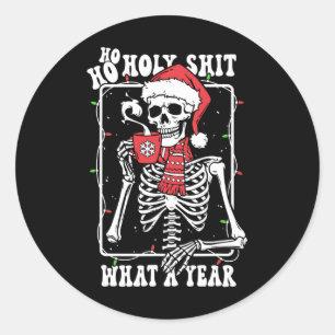Ho Ho Heilige Was A Jahr Shirt Weihnachten Weihnac Runder Aufkleber