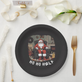 HO HO HELP HOARDER SANTA Papierplatte Pappteller