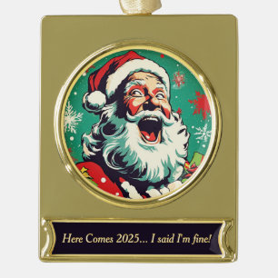 HO HO HELP-Verzierung Banner-Ornament Gold