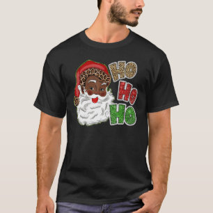 Ho Ho Ho Afrikanischer Amerikaner Santa Black Merr T-Shirt