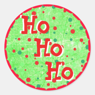 Ho Ho Ho autocollants rouges et verts de Noël
