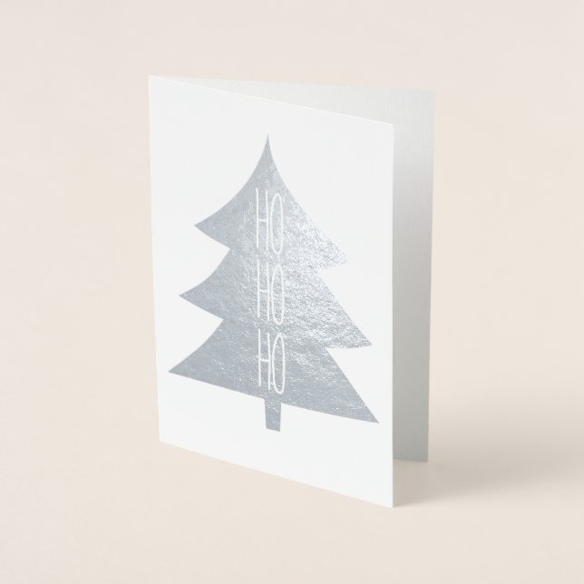 Ho Ho Ho - Bearbeitbare Foil Christmas Card Folienkarte (Vorderseite)