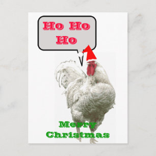 Ho Ho Ho Big Frohe Weihnachts-Rooster Postkarte