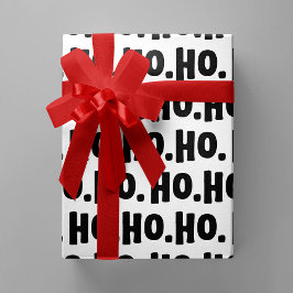 Ho. Ho. Ho. Black & White Chic & Fun Christmas Geschenkpapier