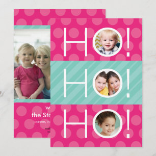 Ho Ho Ho ! Carte de vacances photo double face 4