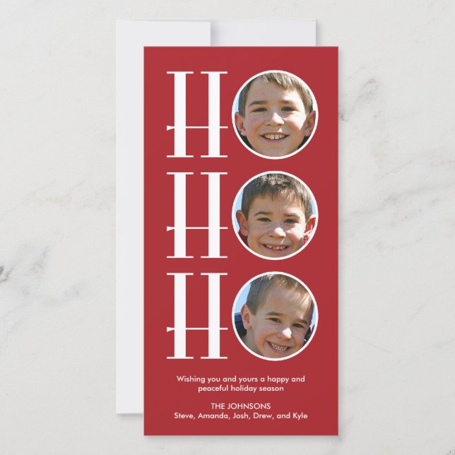 Ho Ho Ho - Carte photo de Noël/Vacances (Devant)