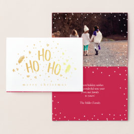 Ho Ho Ho Charming Frohe Weihnachten Foto Folienkarte