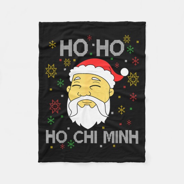 Ho Ho Ho Chi Minh Asian Vietnamese Santa Claus Chr Fleecedecke (Vorderseite)