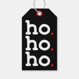 Ho. Ho. Ho. Chic Schwarzes, Weißes & Rotes Weihnac Geschenkanhänger