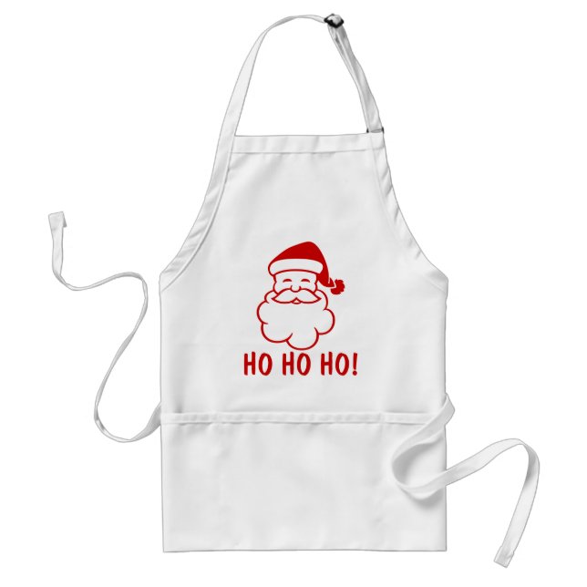 Ho Ho Ho Christmas aprons with funny Santa Claus. Schürze (Vorne)