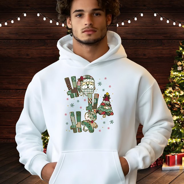 Ho Ho Ho Christmas Festive Patchwork Hoodie (Von Creator hochgeladen)