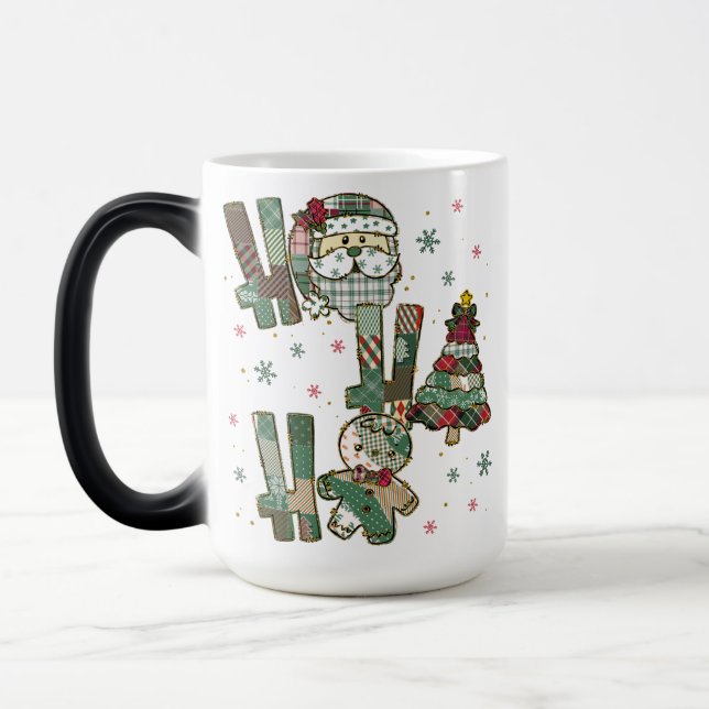 Ho Ho Ho Christmas Festive Patchwork Verwandlungstasse (Links)