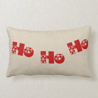Ho Ho Ho Christmas Lumbar Burlap Coussin