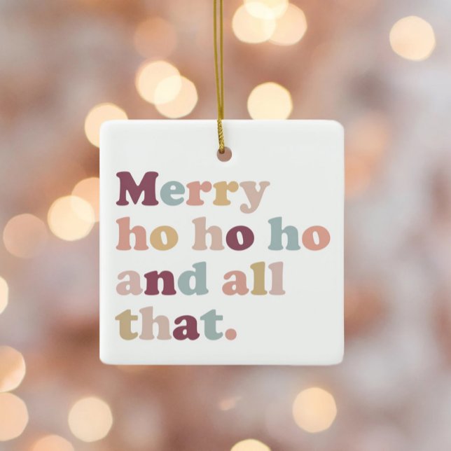 Ho Ho Ho Christmas | Retro Holiday Foto Keramikornament (Von Creator hochgeladen)