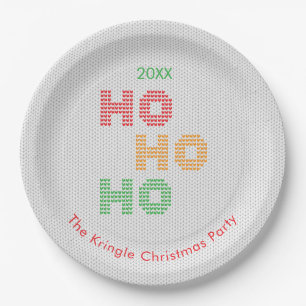 Ho Ho Ho Christmas Sweater Typografie Pappteller