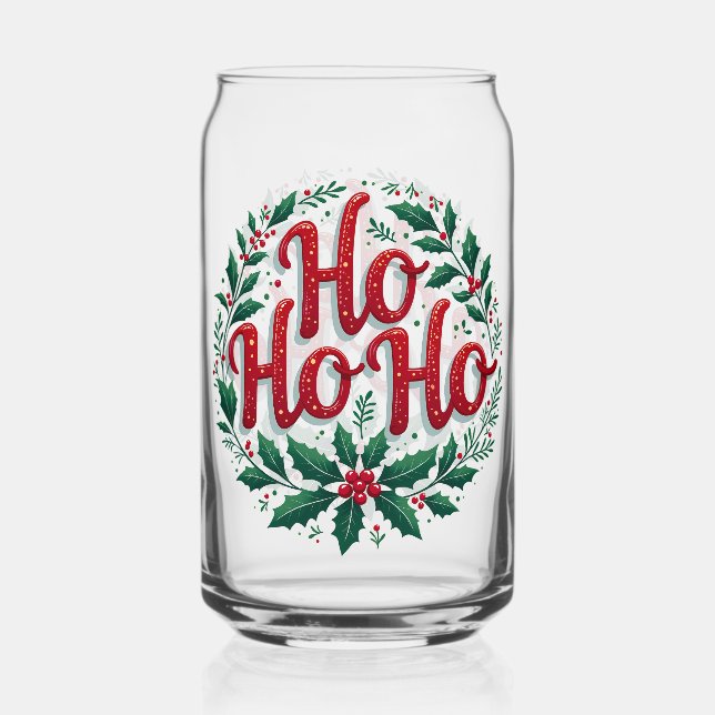 Ho Ho Ho Christmas Wreath Typography Design (Recto)